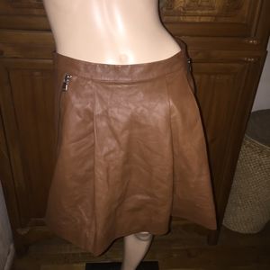 MARC BY MARC JACOBS BROWN LEATHER SWIRL SKIRT
